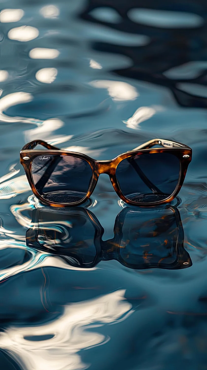 Lunettes de soleil sur l'eau
